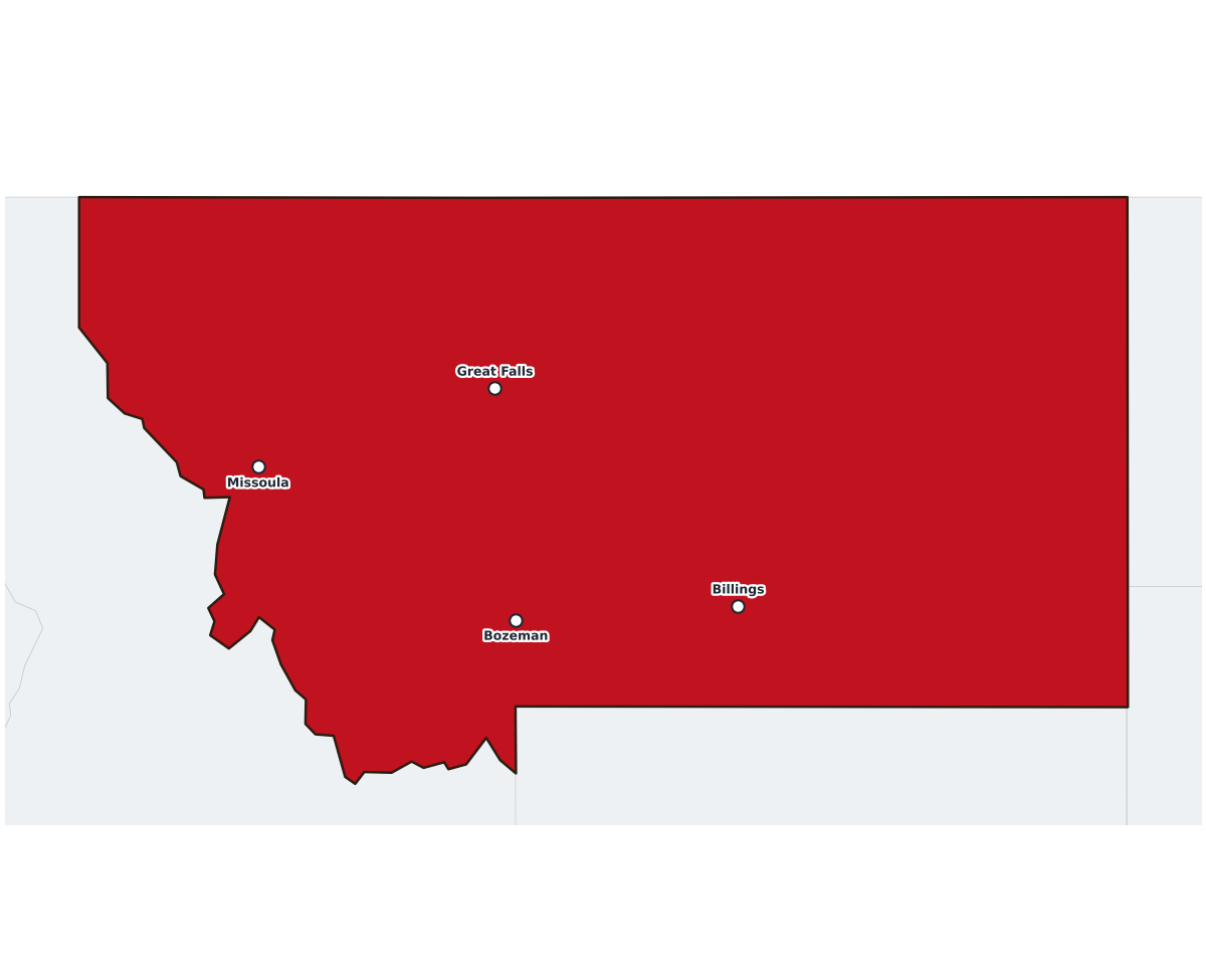 Montana Labeled Map - free printable map of Montana