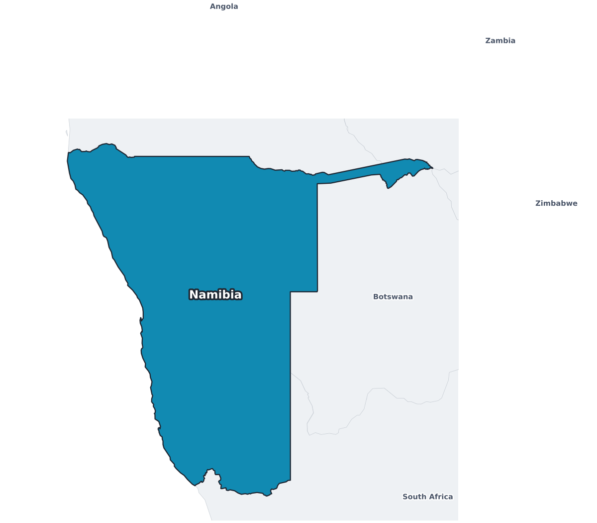 Namibia Labeled Map - free printable map of Namibia