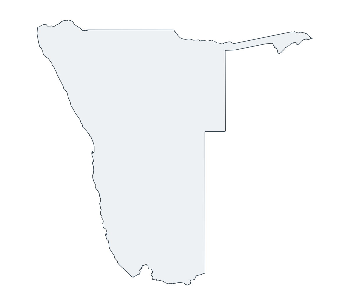 Namibia Outline Map - free printable map of Namibia