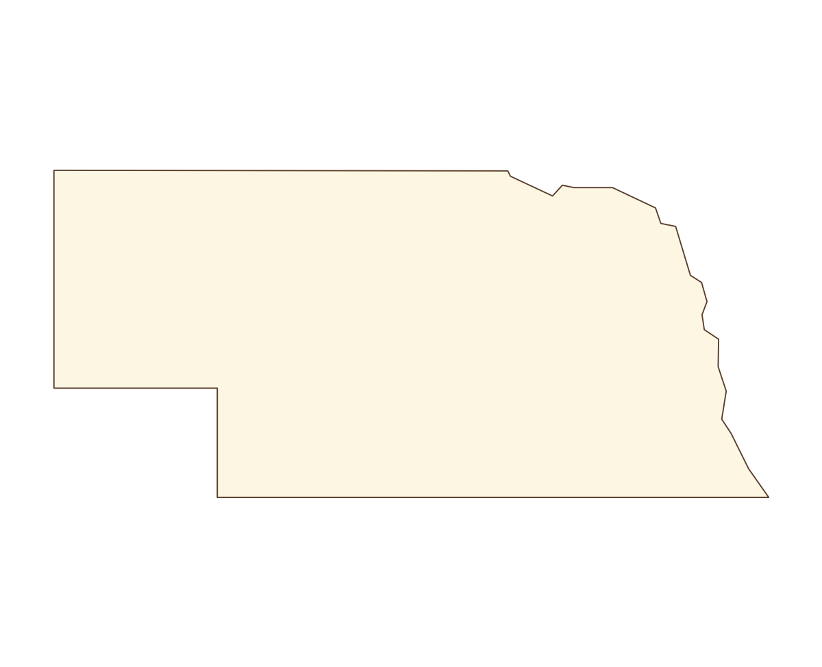 Nebraska Blank Outline Map - free printable map of Nebraska
