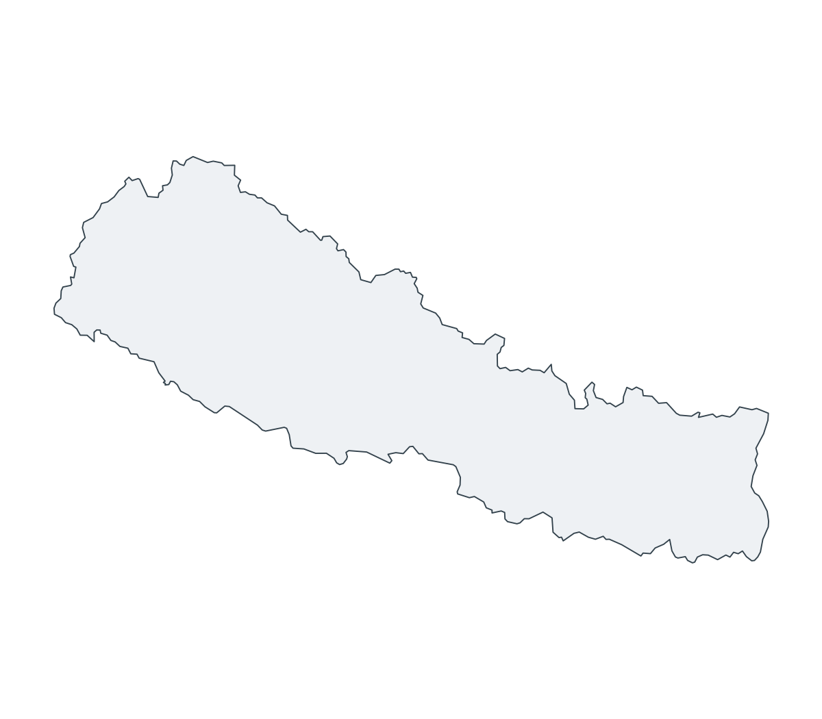 Nepal Outline Map - free printable map of Nepal