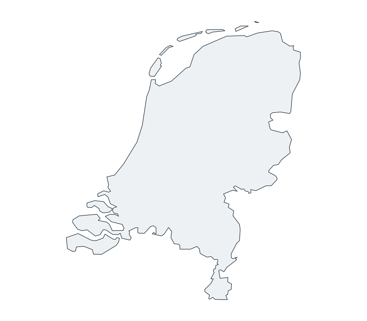 Netherlands Outline Map - free printable map of Netherlands