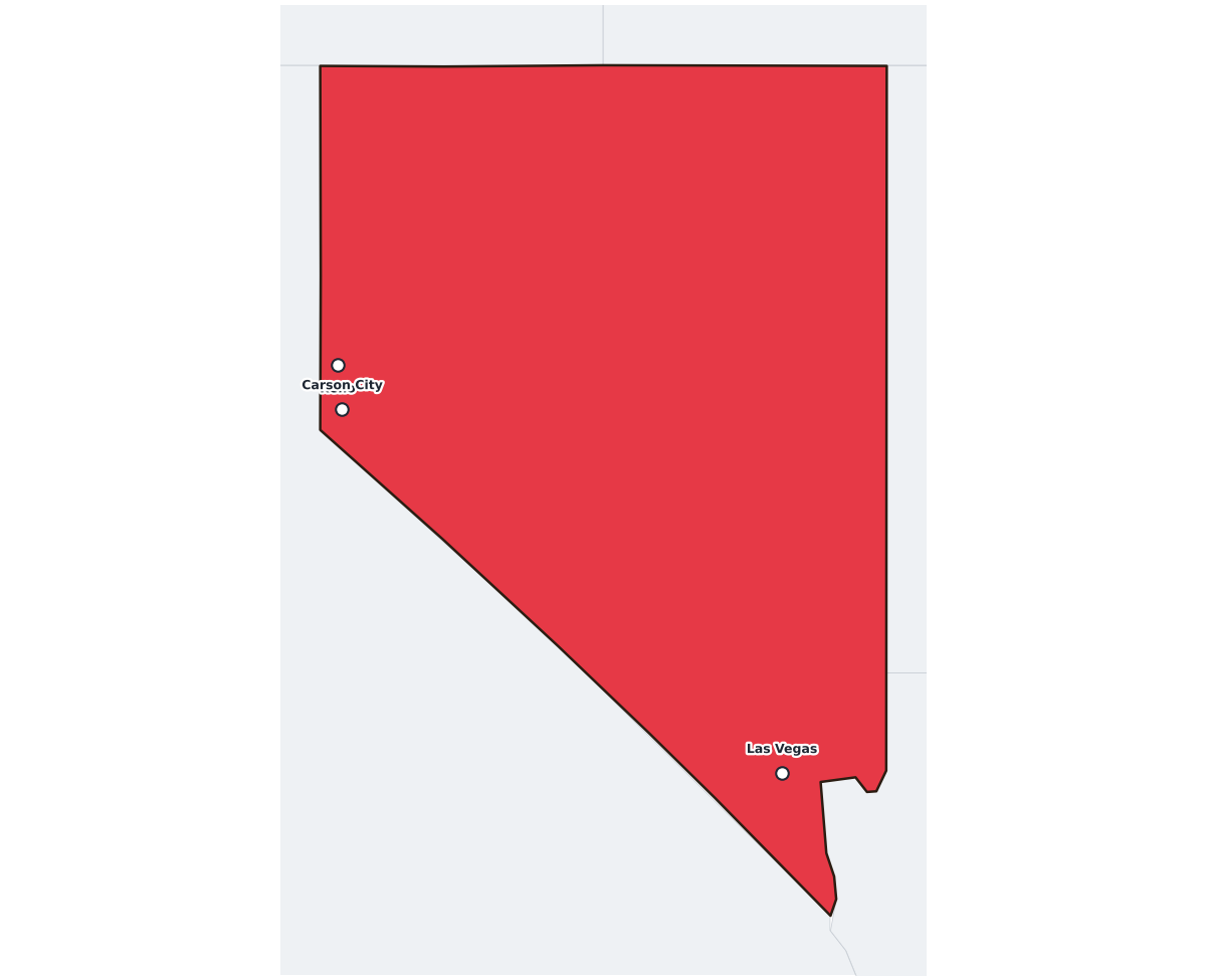 Nevada Labeled Map - free printable map of Nevada