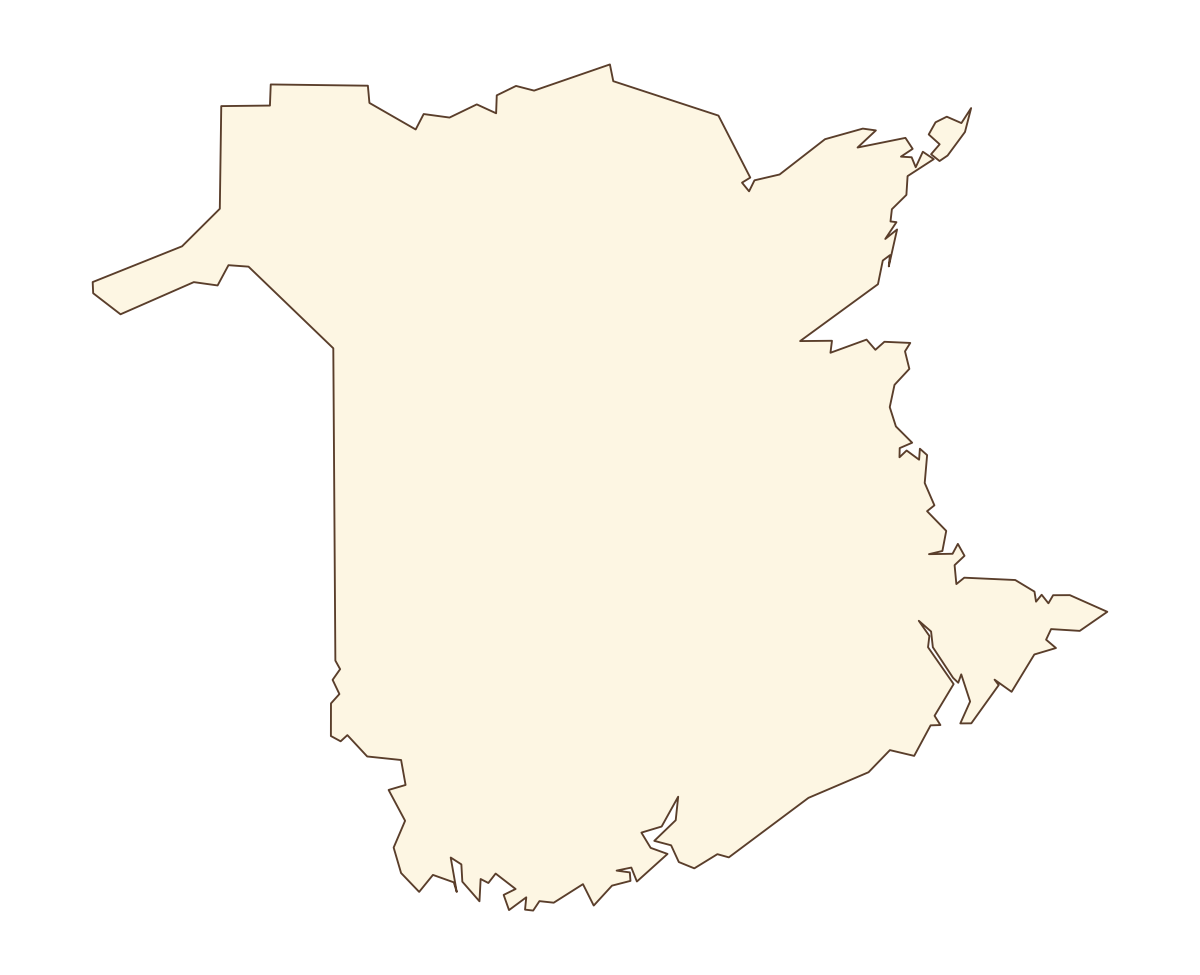 New Brunswick Blank Outline Map - free printable map of New Brunswick