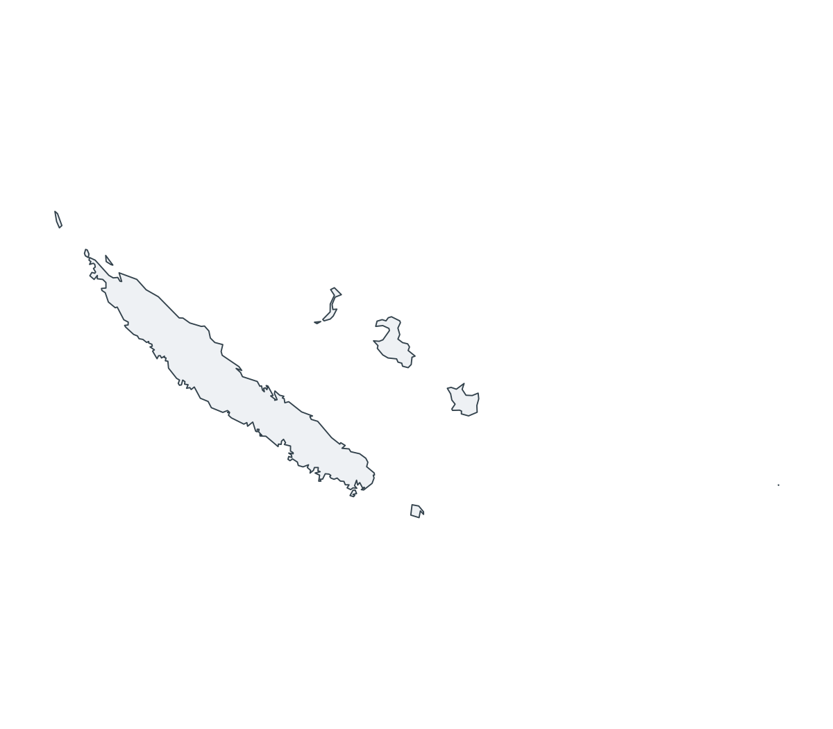 New Caledonia Outline Map - free printable map of New Caledonia