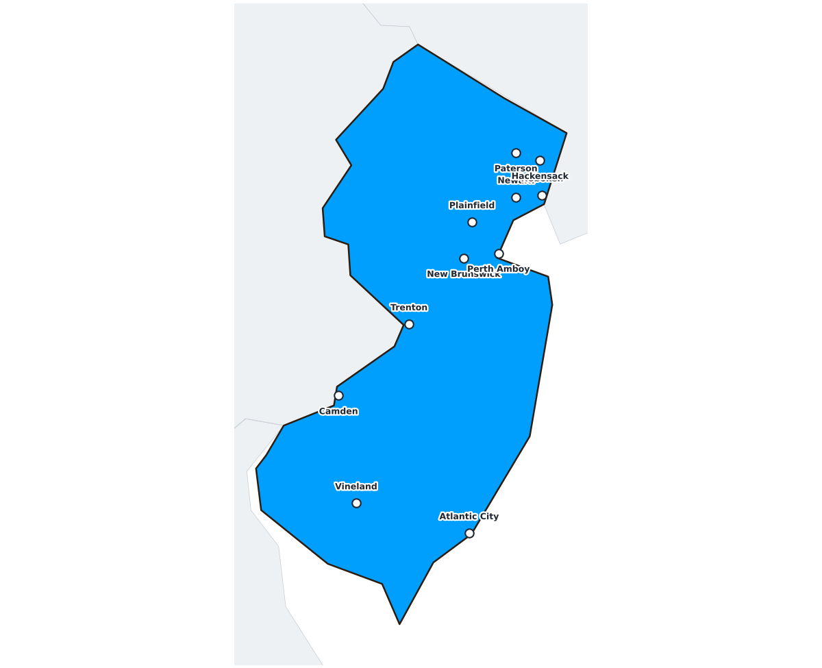 New Jersey Labeled Map - free printable map of New Jersey