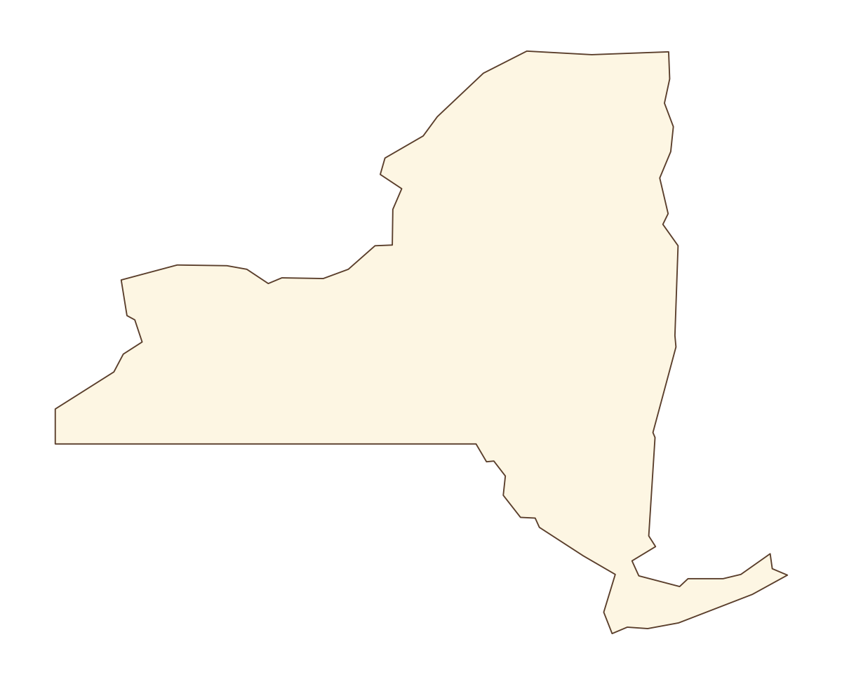 New York Blank Outline Map - free printable map of New York