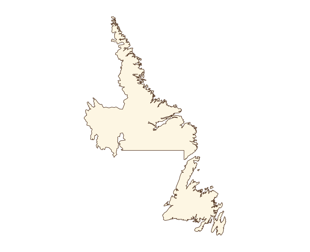 Newfoundland and Labrador Blank Outline Map - free printable map of Newfoundland and Labrador