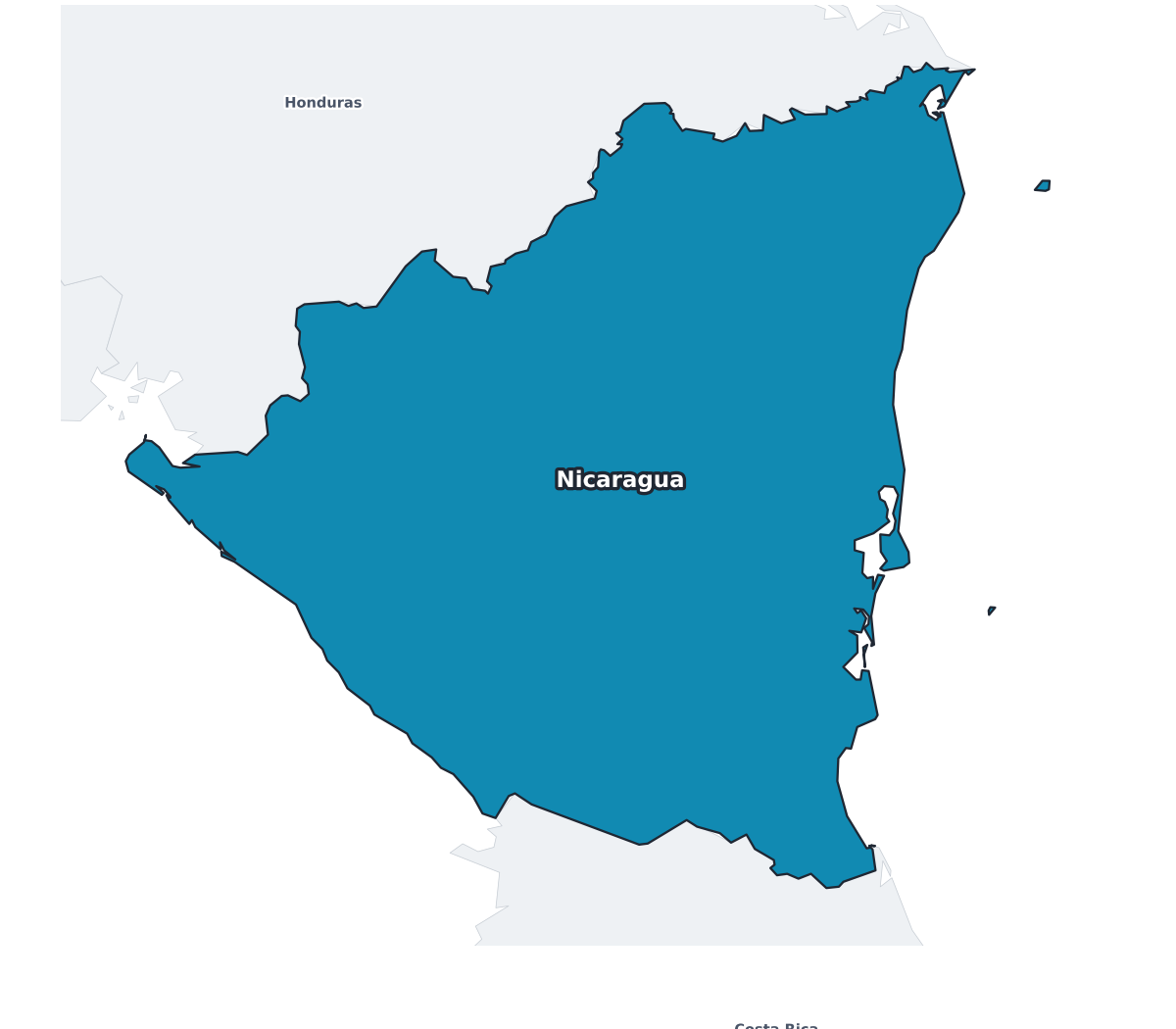 Nicaragua Labeled Map - free printable map of Nicaragua
