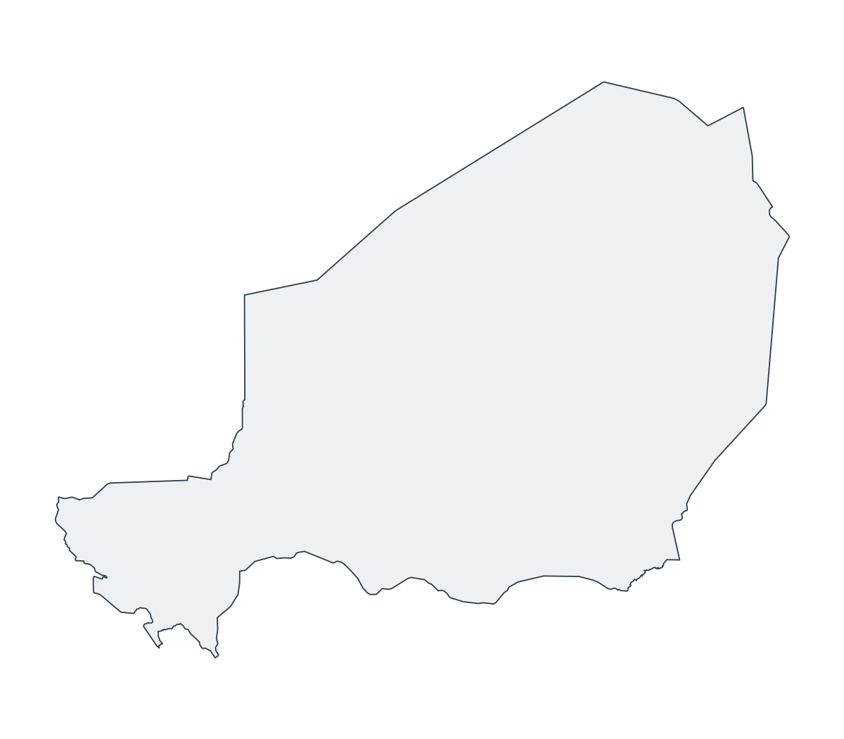 Niger Outline Map - free printable map of Niger