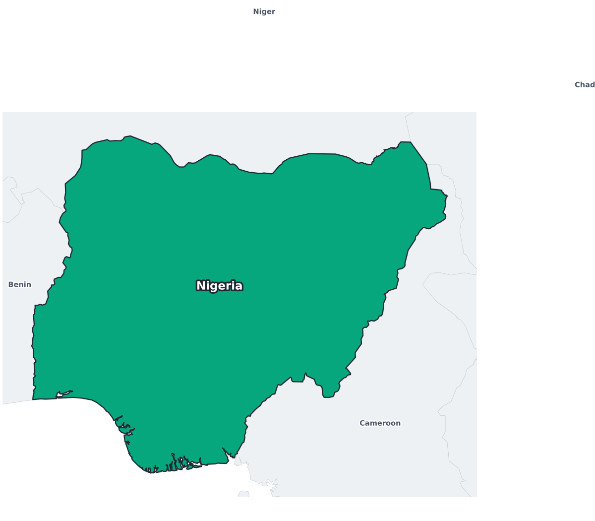 Nigeria Labeled Map - free printable map of Nigeria