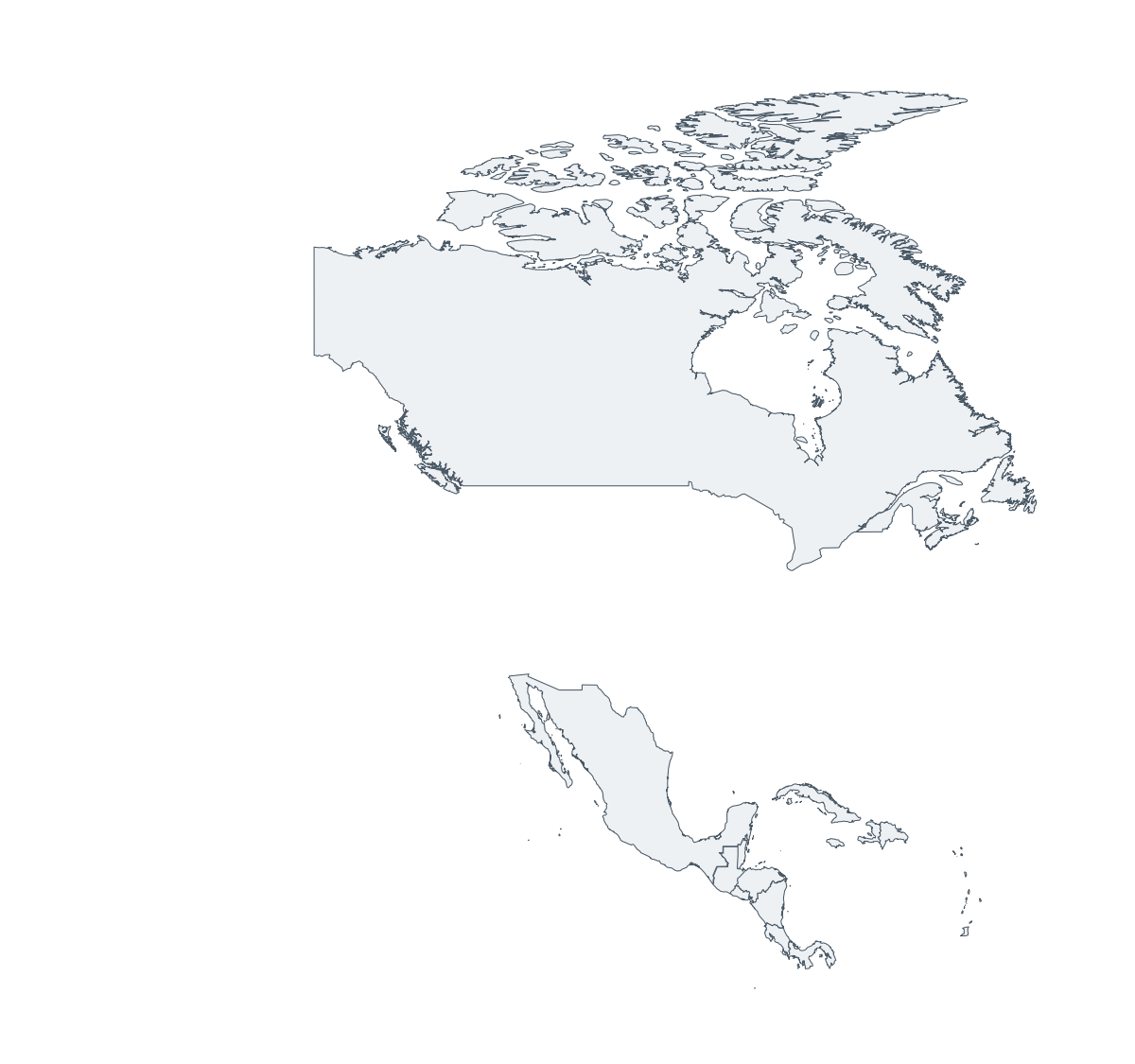 North America Blank Map - free printable map of North America