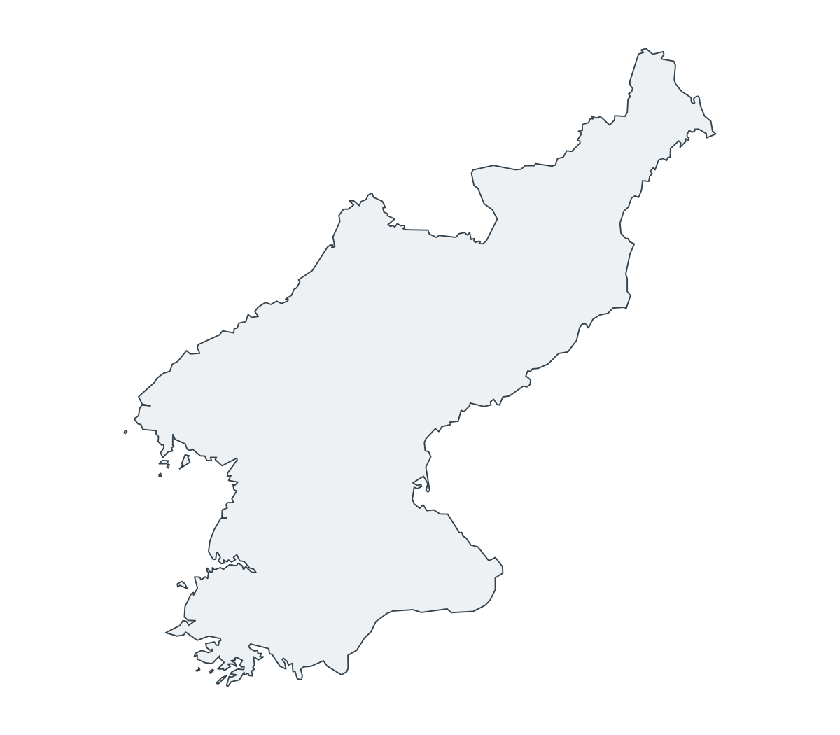 North Korea Outline Map - free printable map of North Korea