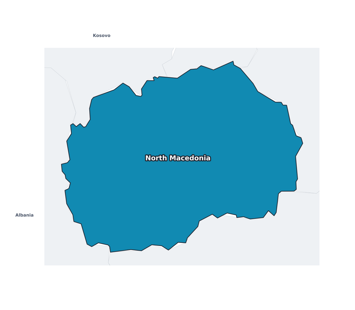 North Macedonia Labeled Map - free printable map of North Macedonia