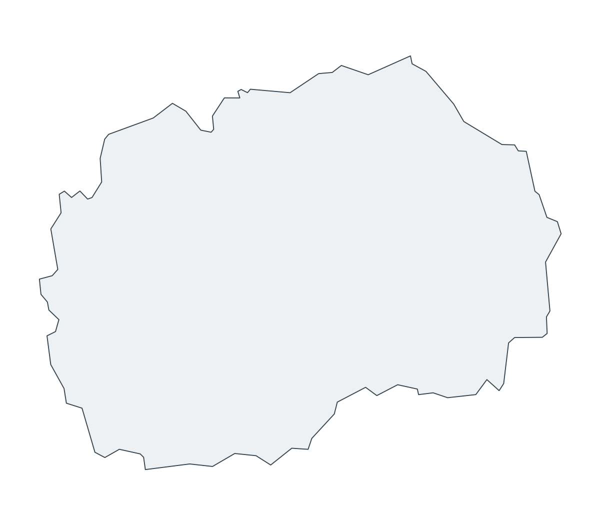 North Macedonia Outline Map - free printable map of North Macedonia