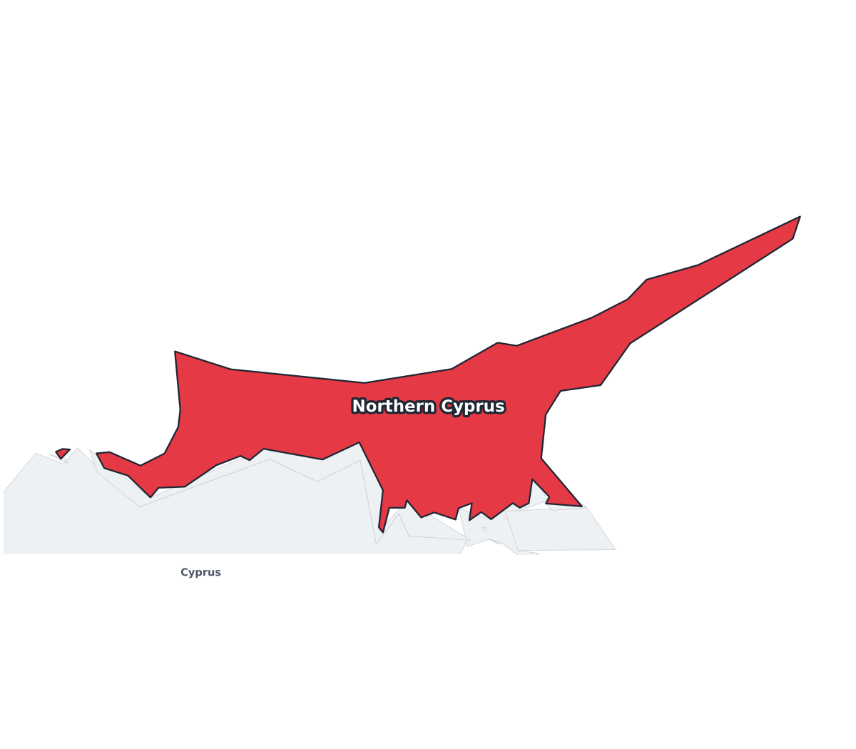 Northern Cyprus Labeled Map - free printable map of Northern Cyprus