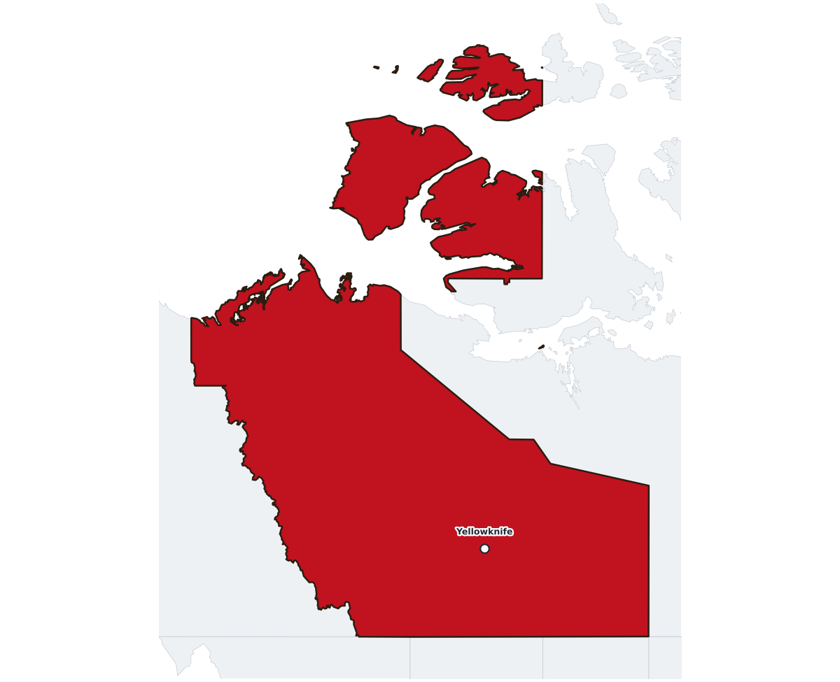 Northwest Territories Labeled Map - free printable map of Northwest Territories