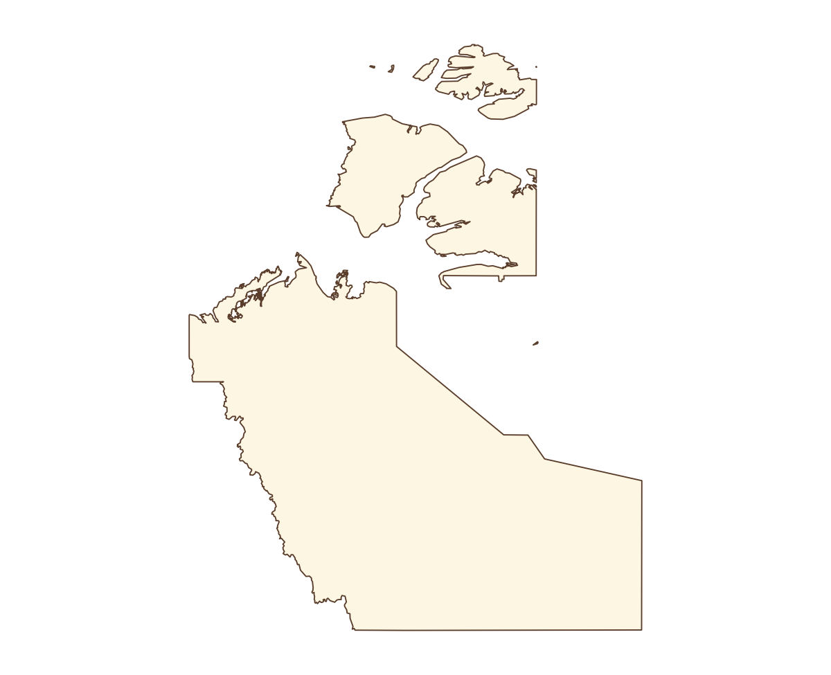 Northwest Territories Blank Outline Map - free printable map of Northwest Territories