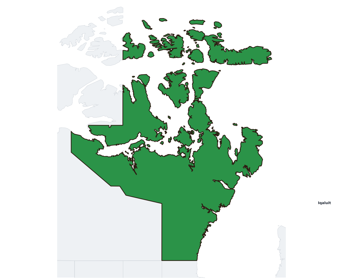 Nunavut Labeled Map - free printable map of Nunavut