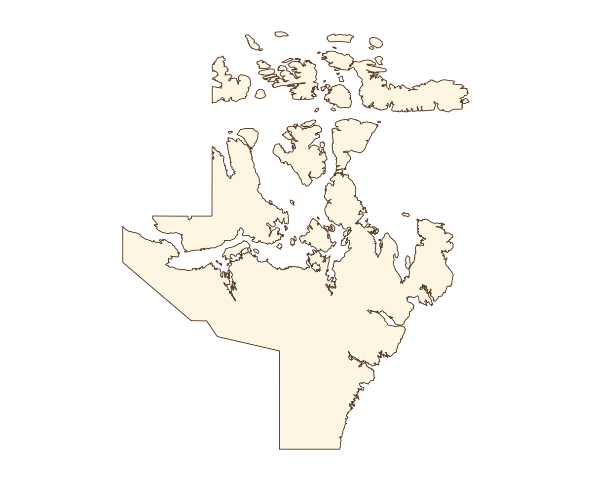Nunavut Blank Outline Map - free printable map of Nunavut