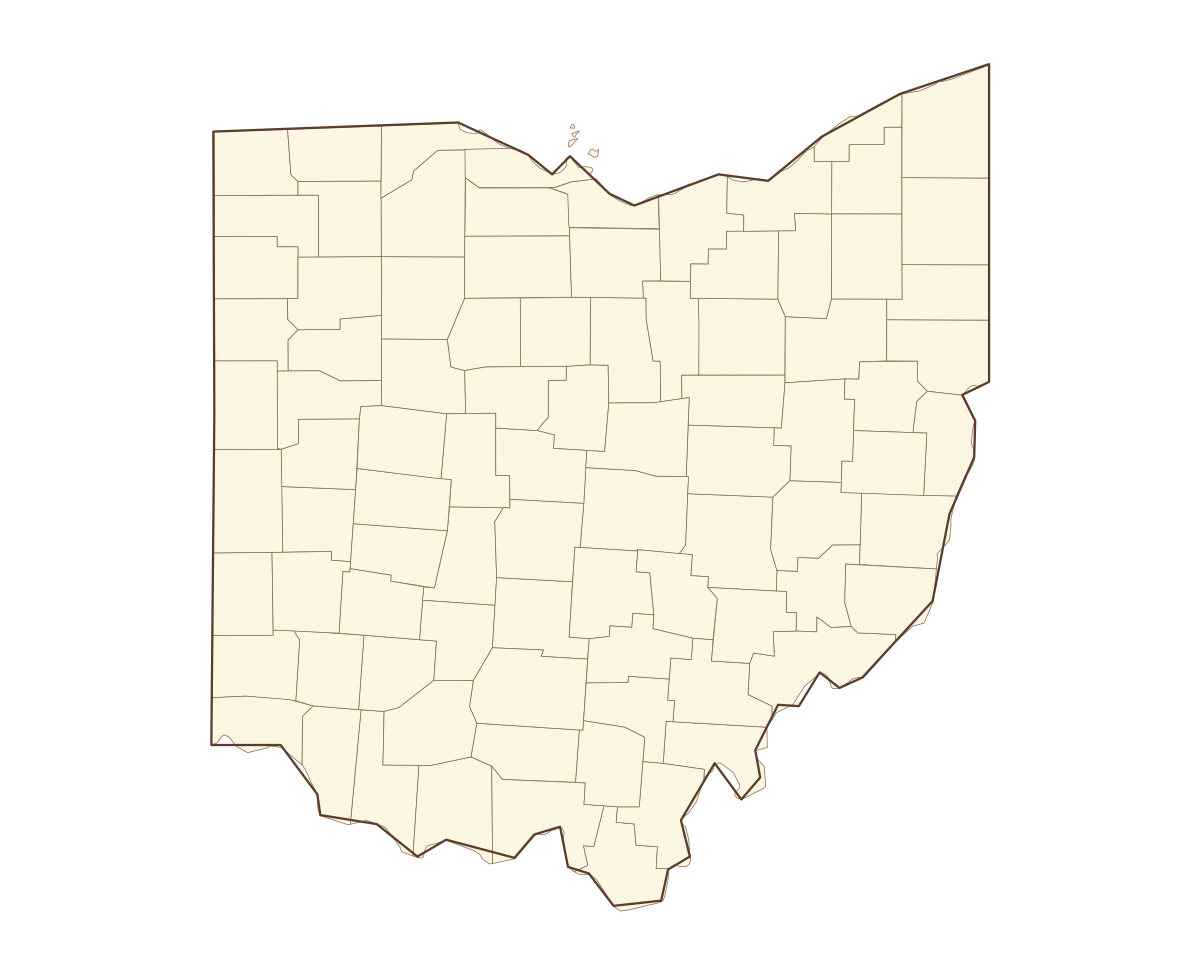 Ohio County Map - free printable map of Ohio