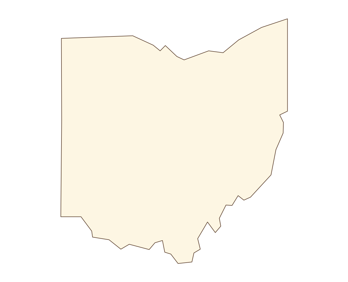 Ohio Blank Outline Map - free printable map of Ohio