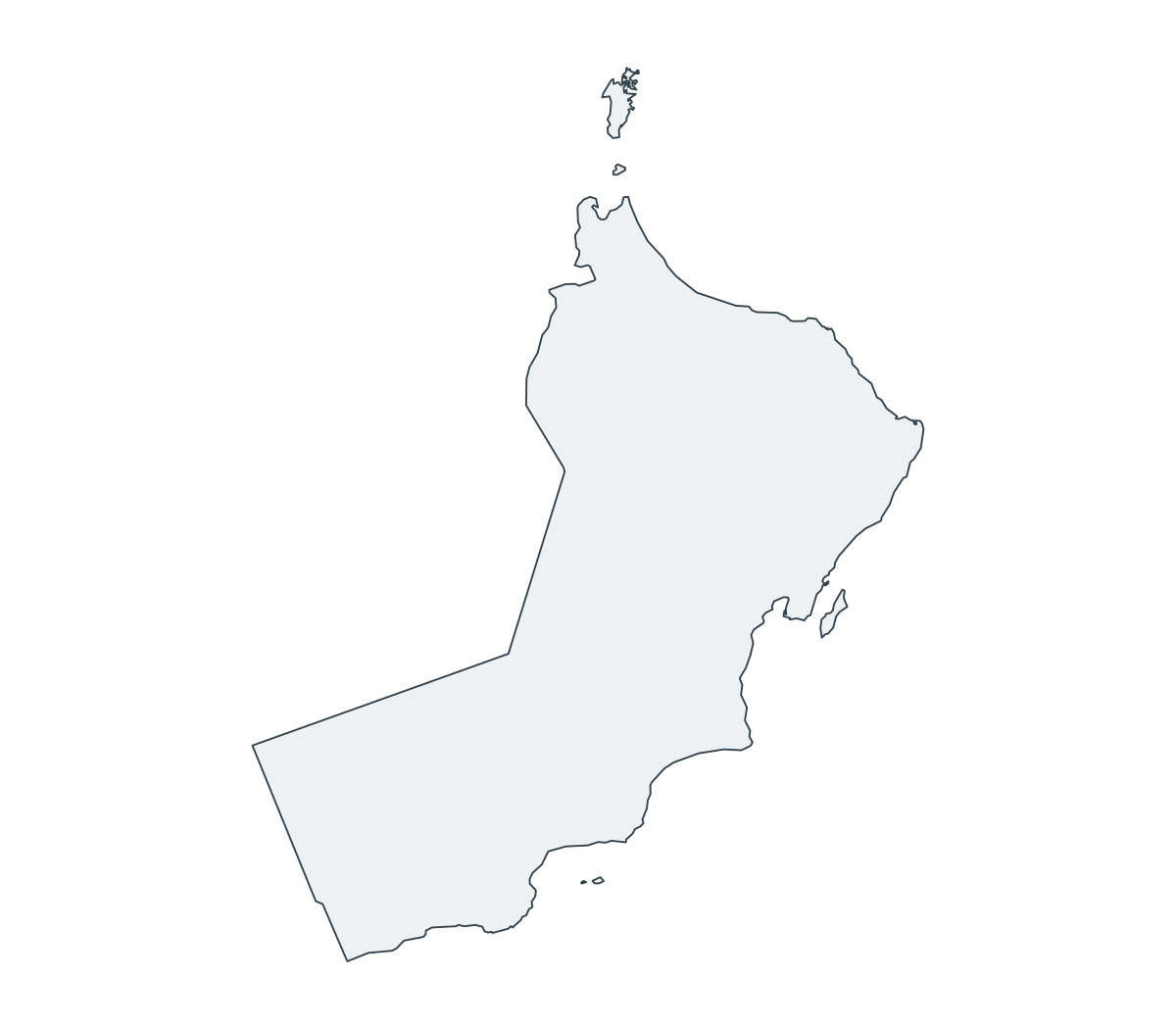 Oman Outline Map - free printable map of Oman