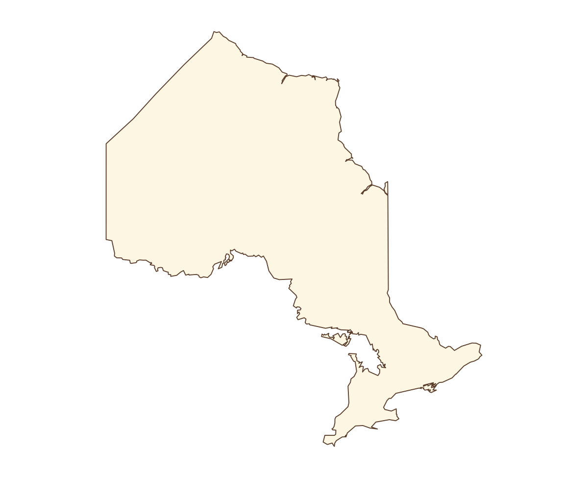 Ontario Blank Outline Map - free printable map of Ontario