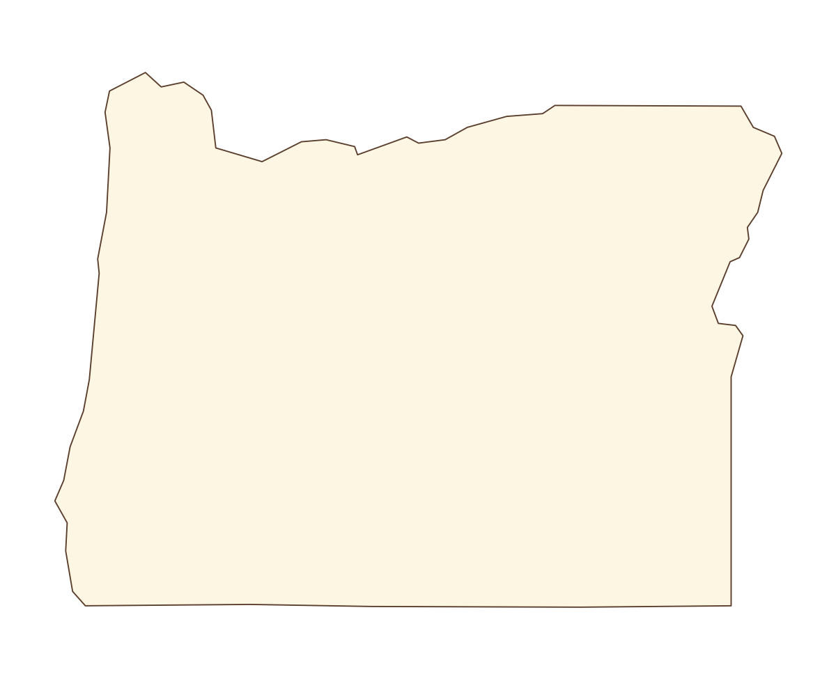 Oregon Blank Outline Map - free printable map of Oregon