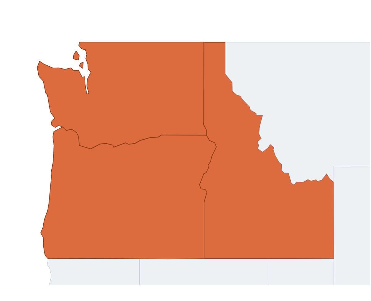 Pacific Northwest Region Map - free printable map of Pacific Northwest