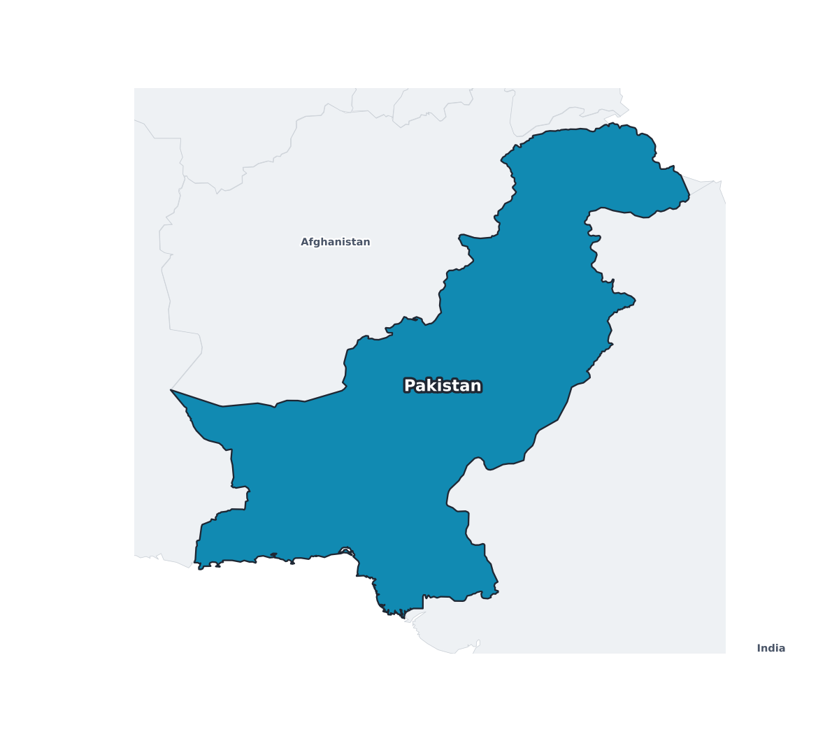Pakistan Labeled Map - free printable map of Pakistan
