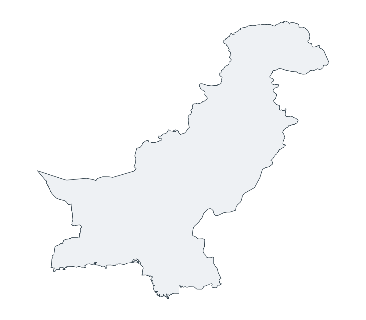 Pakistan Outline Map - free printable map of Pakistan