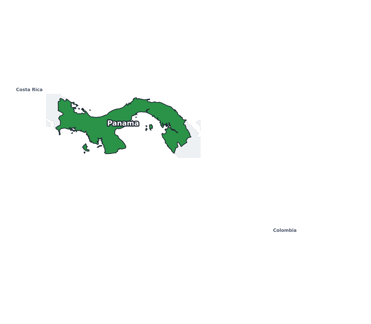 Panama Labeled Map - free printable map of Panama