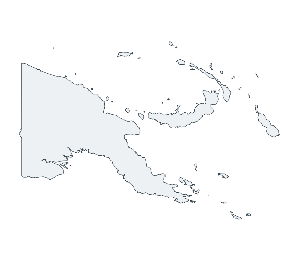Papua New Guinea Outline Map - free printable map of Papua New Guinea