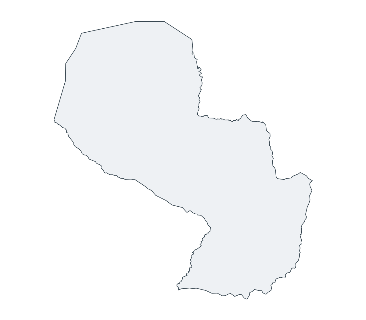 Paraguay Outline Map - free printable map of Paraguay