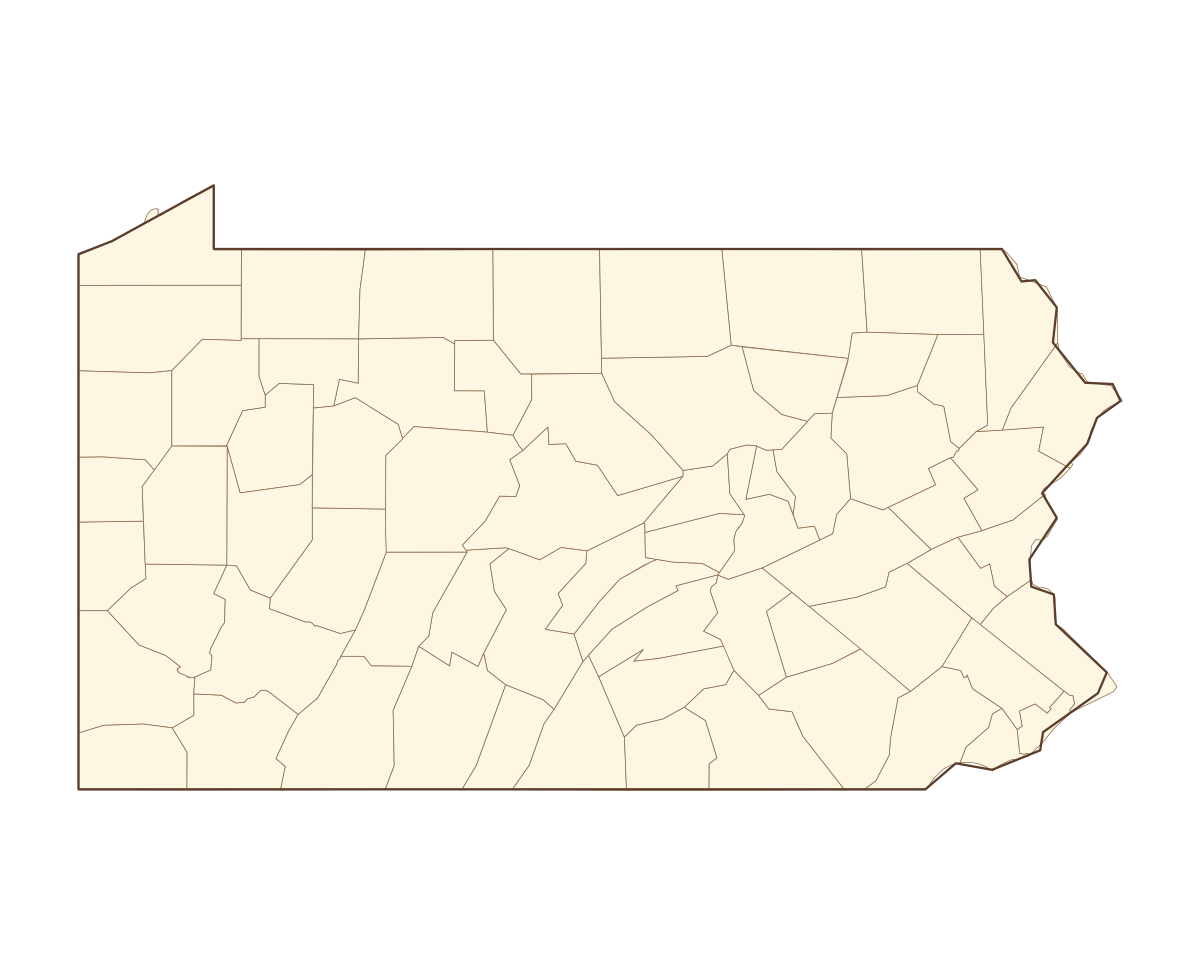Pennsylvania County Map - free printable map of Pennsylvania