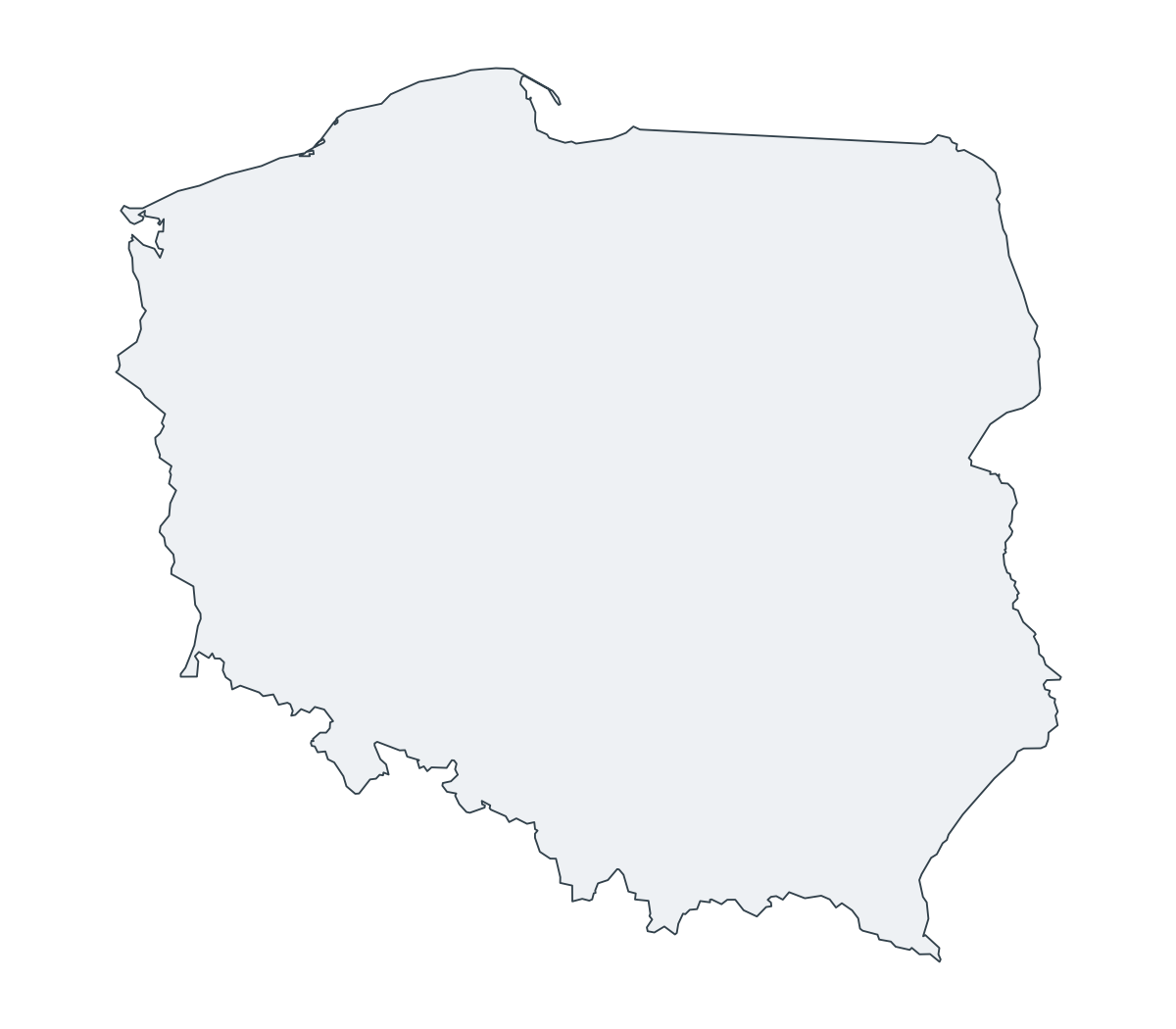 Poland Outline Map - free printable map of Poland