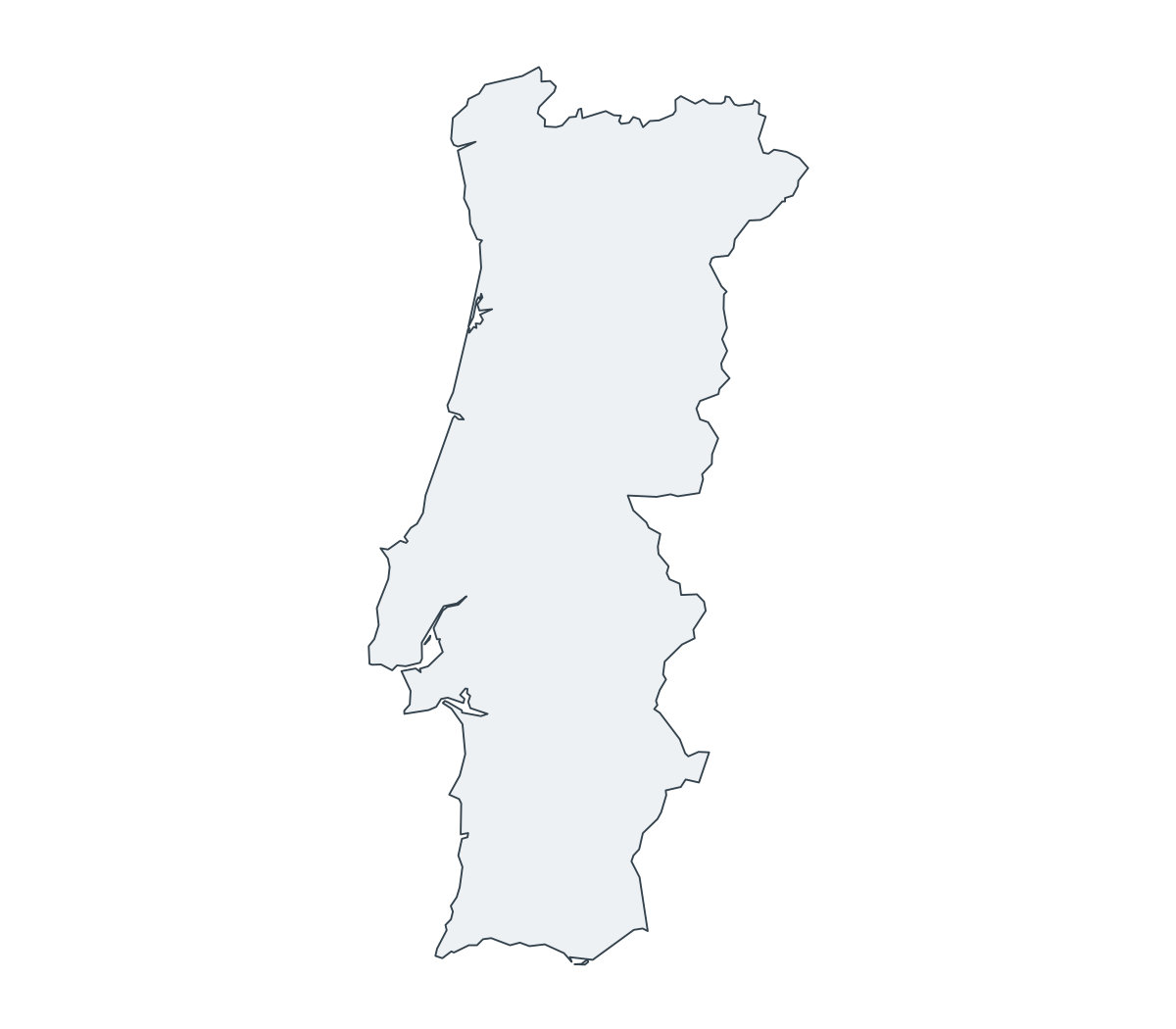Portugal Outline Map - free printable map of Portugal