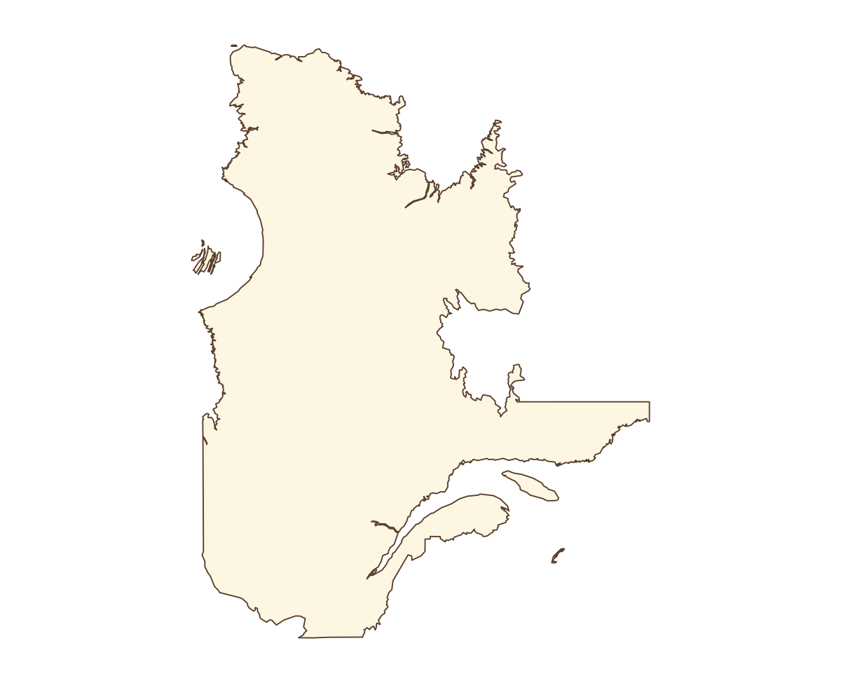 Quebec Blank Outline Map - free printable map of Quebec