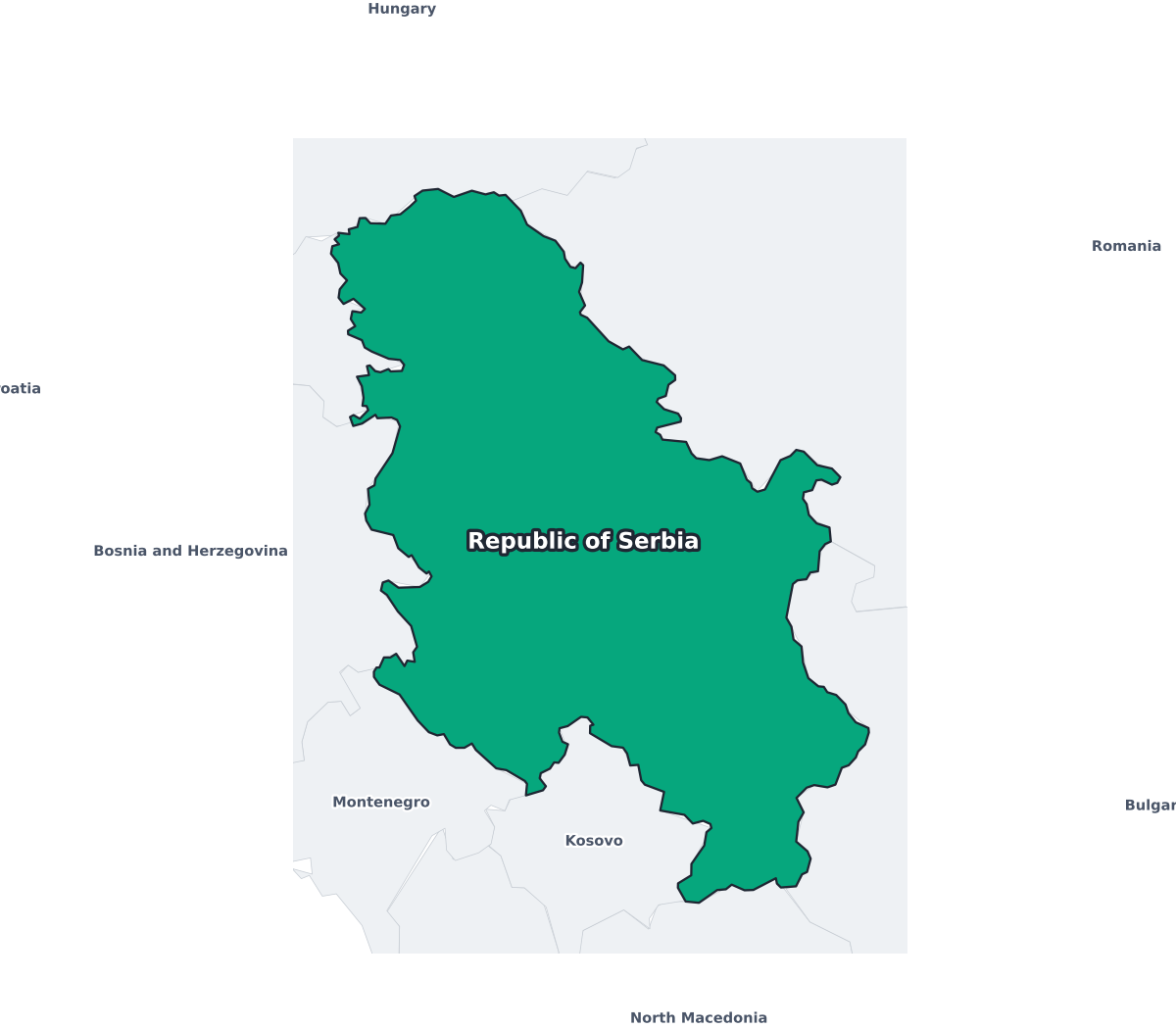 Republic of Serbia Labeled Map - free printable map of Republic of Serbia