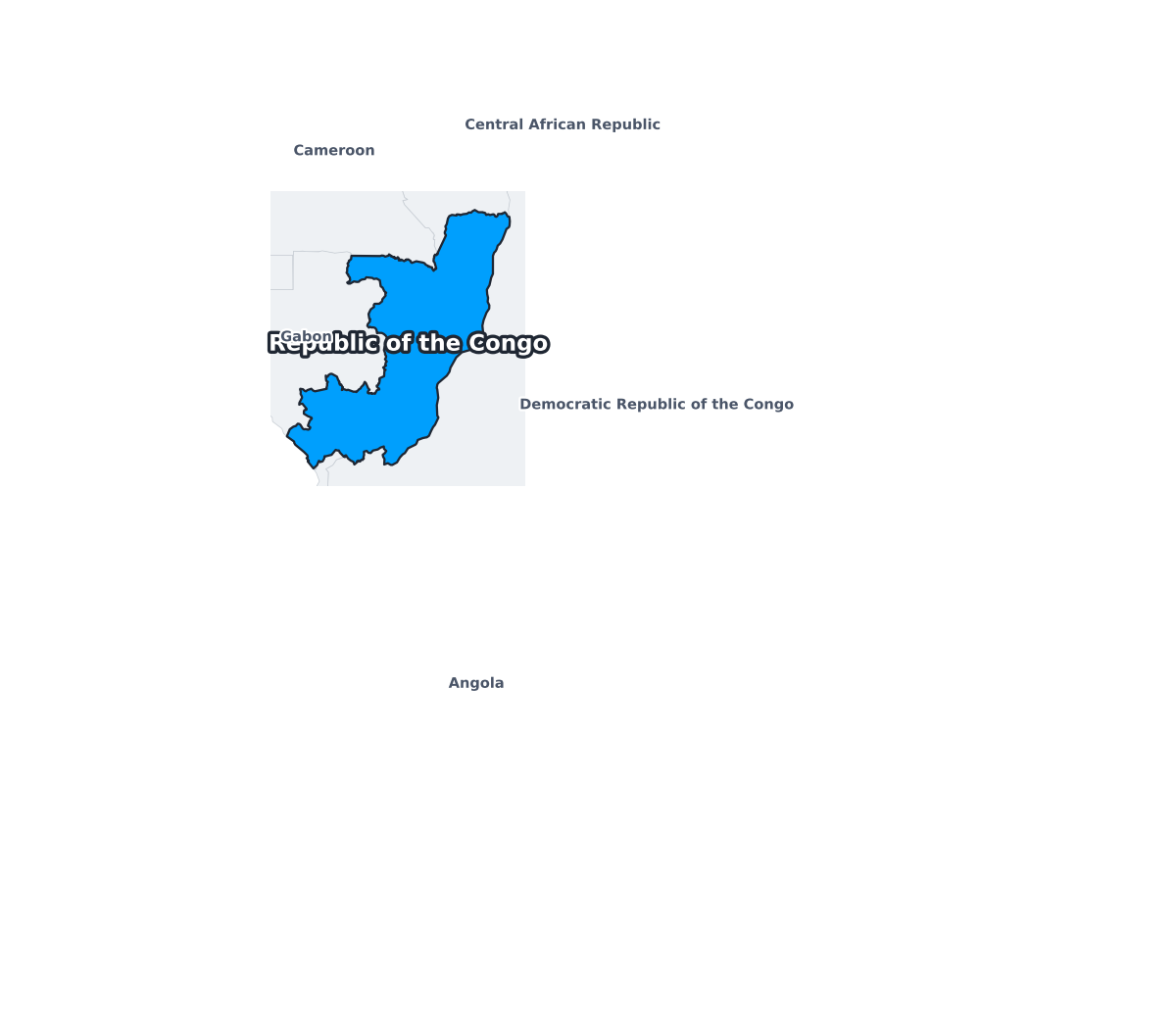 Republic of the Congo Labeled Map - free printable map of Republic of the Congo