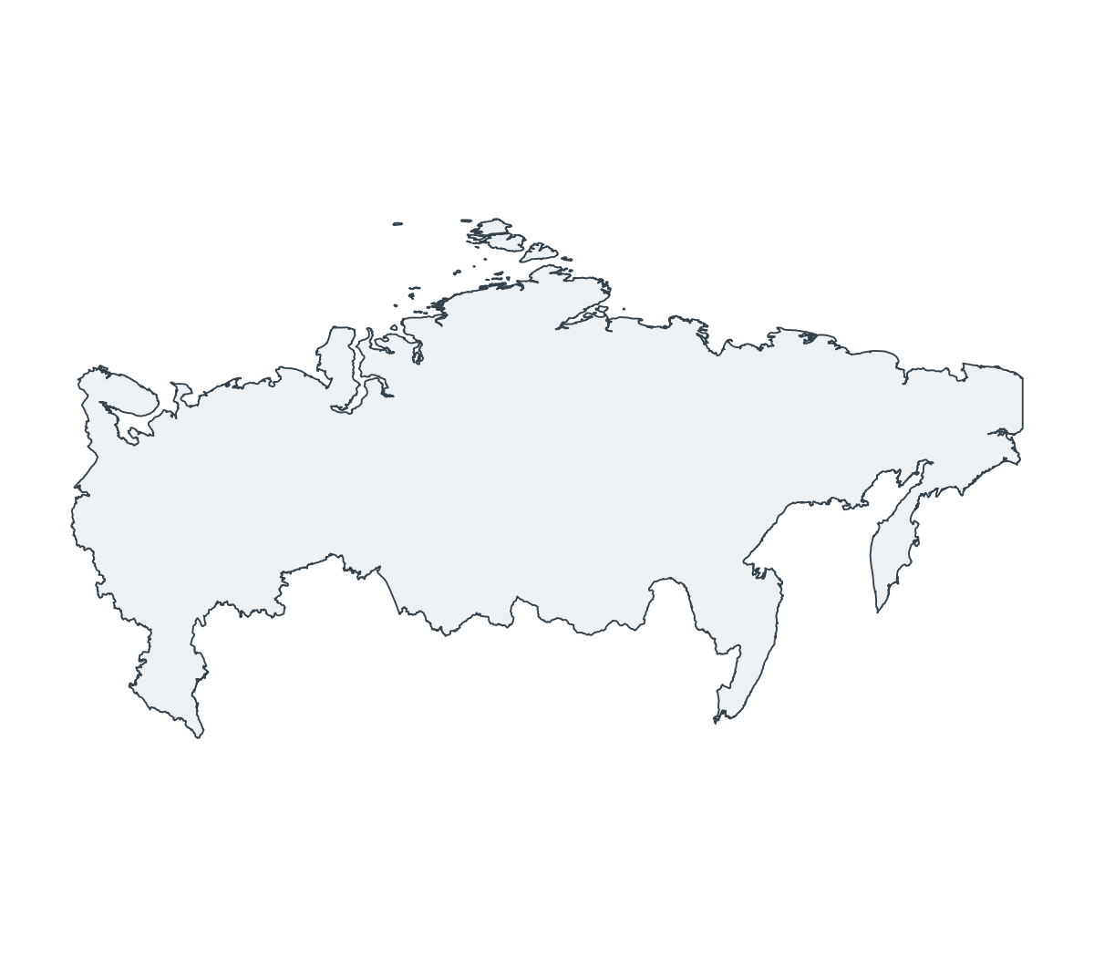 Russia Outline Map - free printable map of Russia