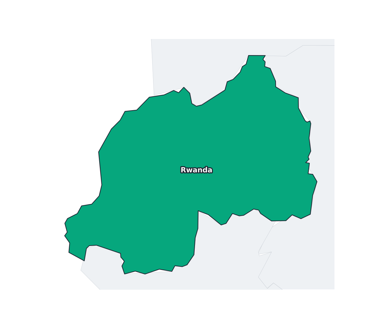 Rwanda Labeled Map - free printable map of Rwanda