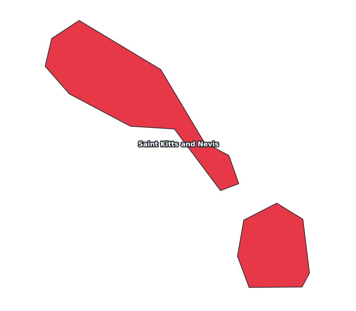 Saint Kitts and Nevis Labeled Map - free printable map of Saint Kitts and Nevis