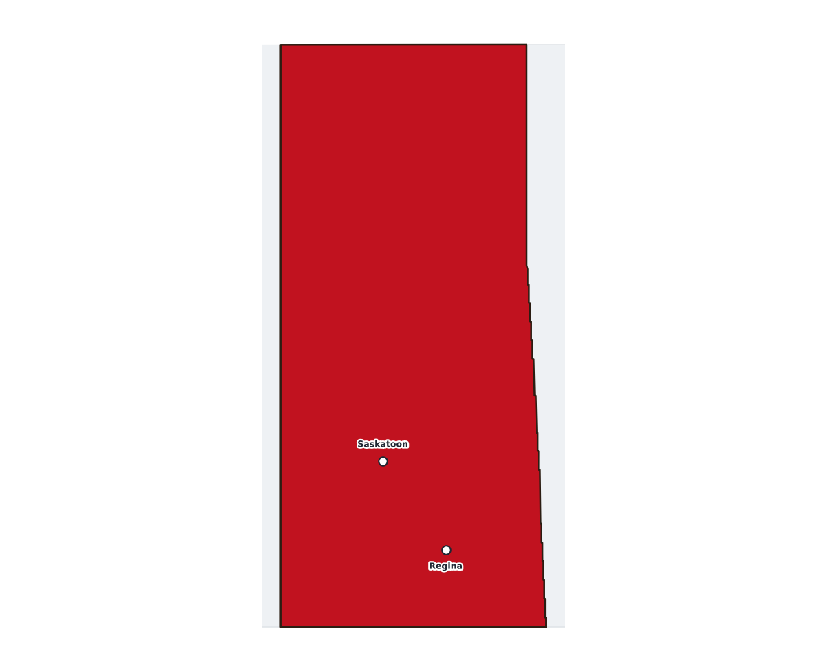 Saskatchewan Labeled Map - free printable map of Saskatchewan