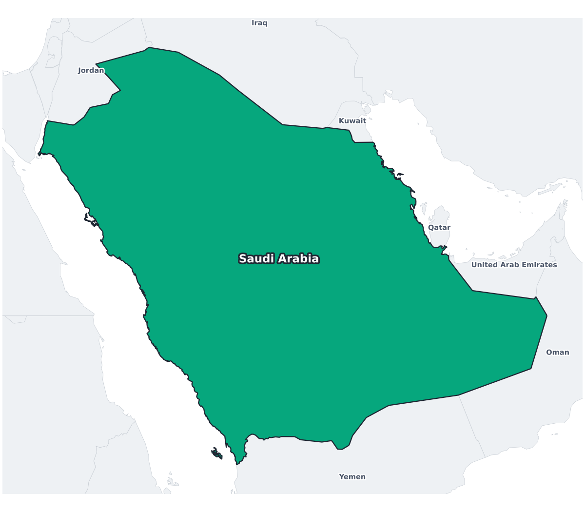 Saudi Arabia Labeled Map - free printable map of Saudi Arabia