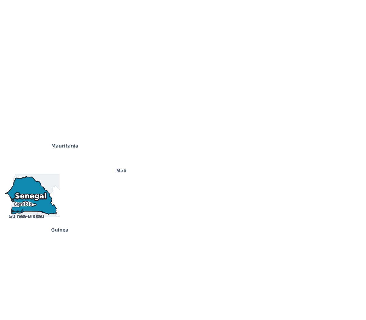Senegal Labeled Map - free printable map of Senegal