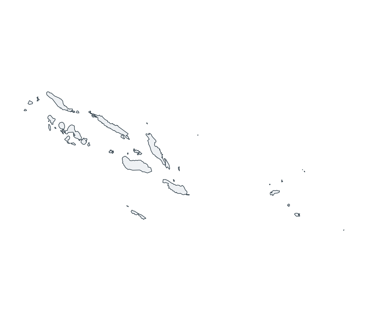 Solomon Islands Outline Map - free printable map of Solomon Islands
