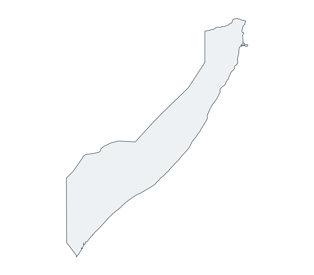 Somalia Outline Map - free printable map of Somalia