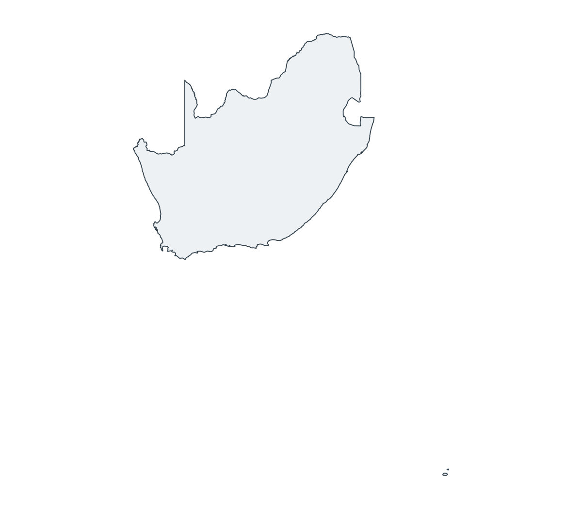 South Africa Outline Map - free printable map of South Africa